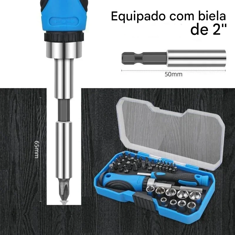 Jogo Chave Catracada Bits Soquetes Sextavado