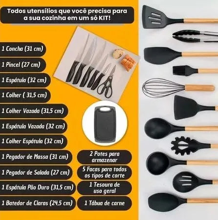 Kit utensílios c/ facas
