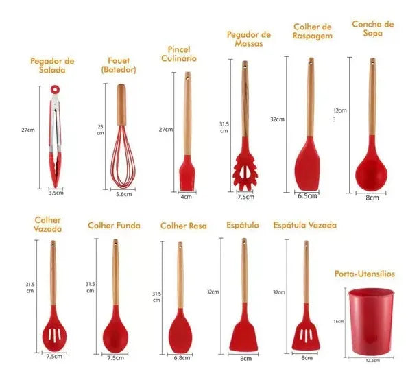 Kit 12 Utensílios de Cozinha