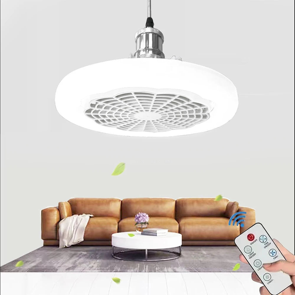 Lampada c/ mini ventilador e controle remoto