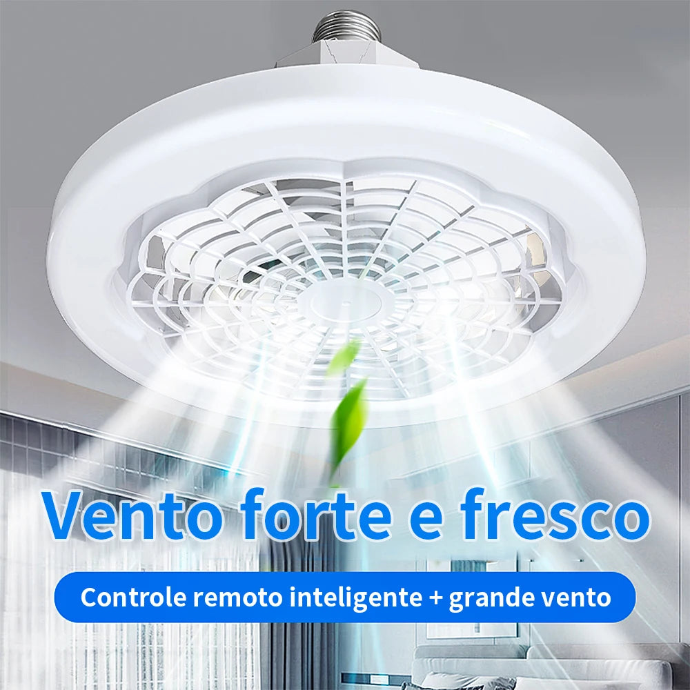 Lampada c/ mini ventilador e controle remoto