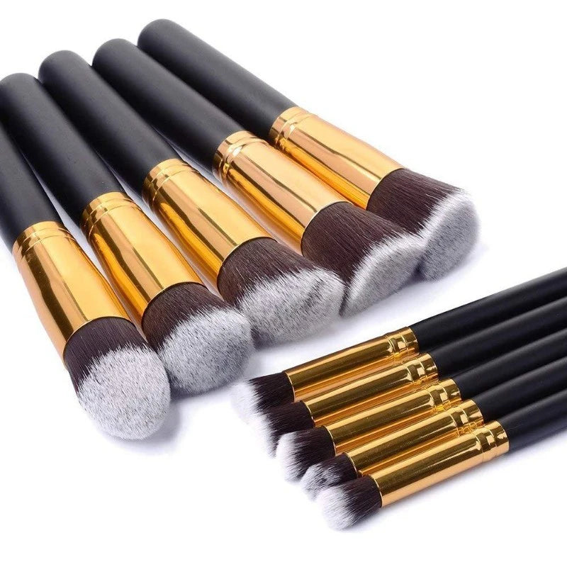 Kit 10 pinceis de maquiagem