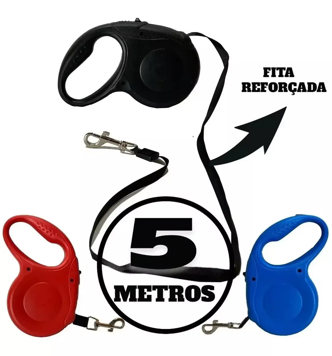 Coleira / Guia retrátil 5M