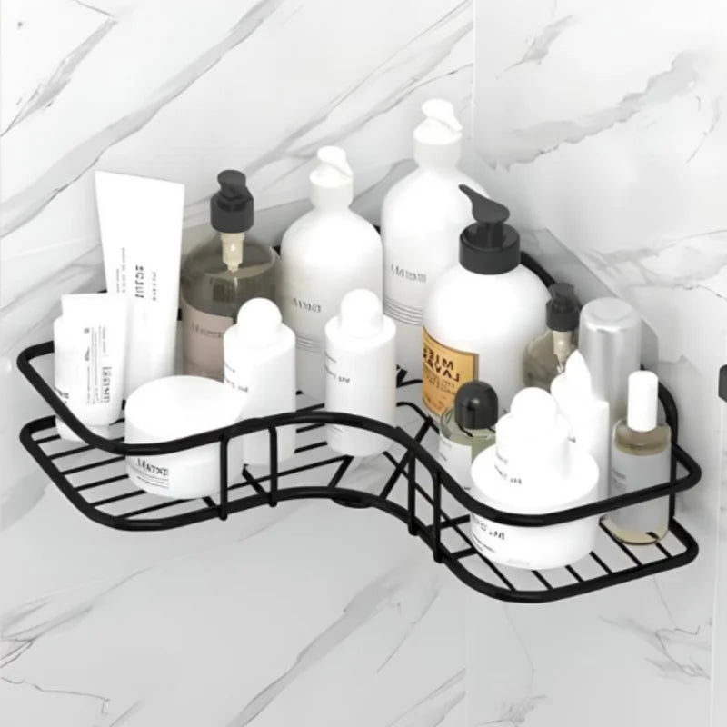 Prateleira preta de canto p/ banheiro