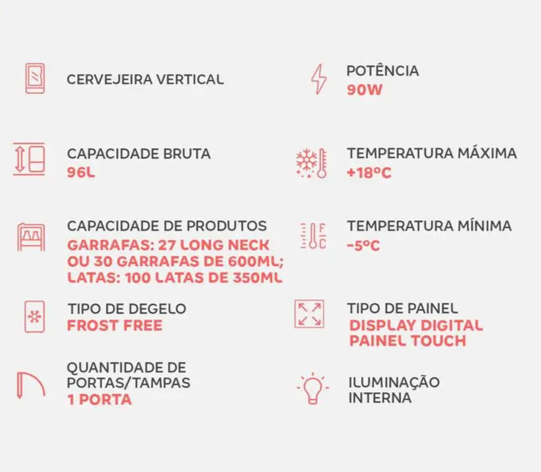 Cervejeira Midea Flex Vertical 96L