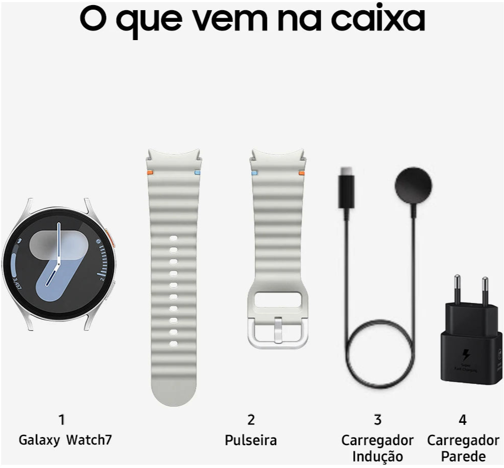 B Samsung Galaxy Watch7 Prata 32GB