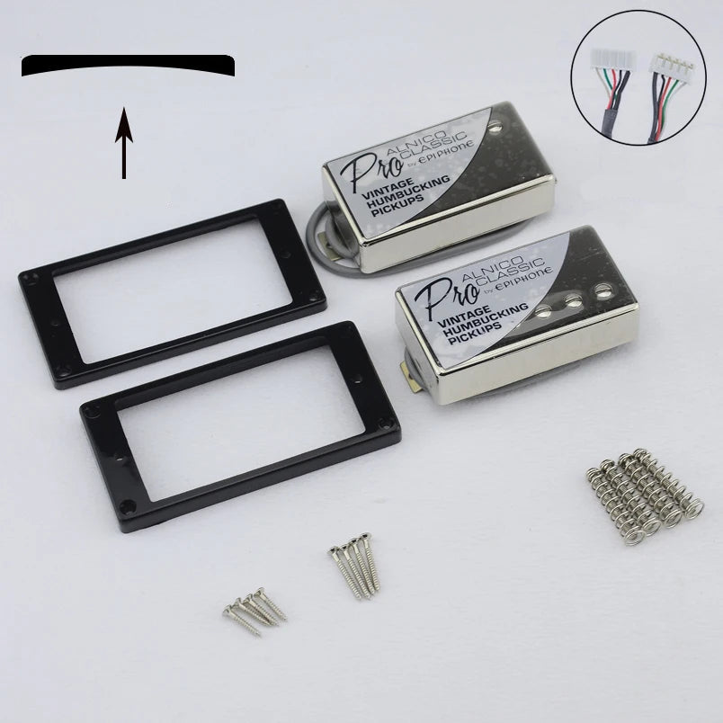Kit Captdores Epiphone Preto e Cromado