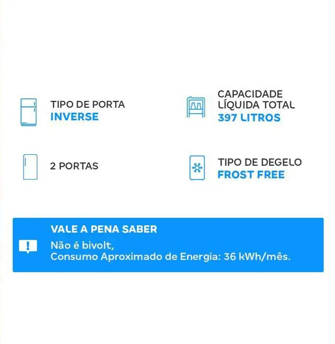 Geladeira/Refrigerador Panasonic 397L