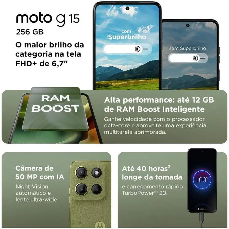 Motorola Moto G15 256GB Grafite