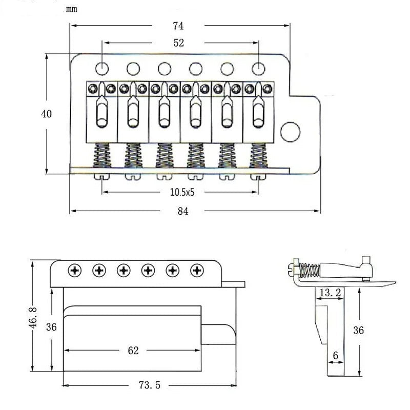 Kit Tremolo completo c/ Alavanca Preto