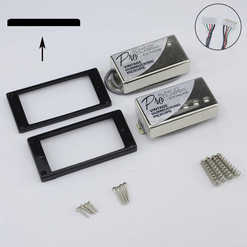 Kit Captdores Epiphone Preto e Cromado