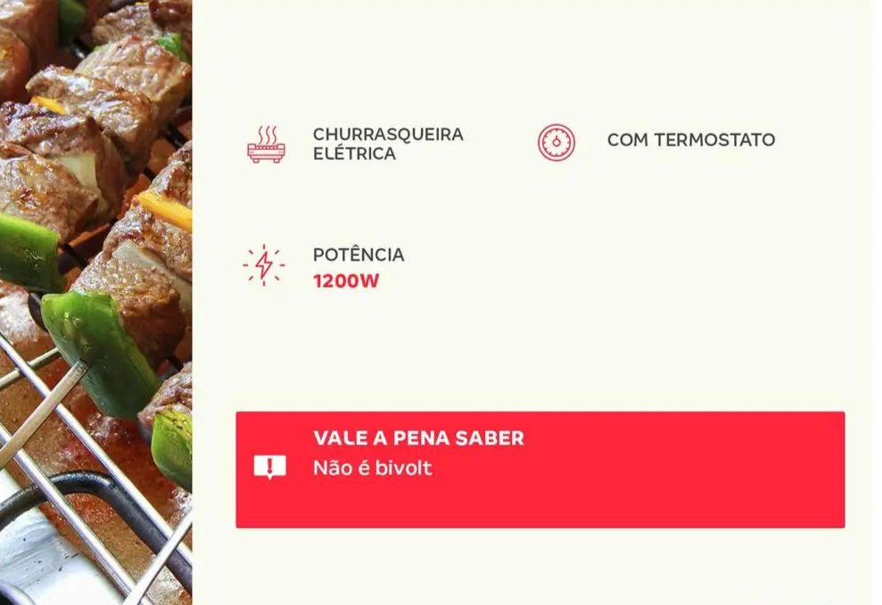 Churrasqueira Elétrica Mondial Pratic Steak & Gril