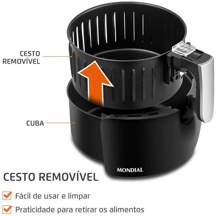 Fritadeira Elétrica sem Óleo/Air Fryer Mondial - 220V