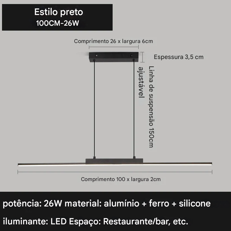 Luminaria LED pendente