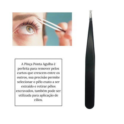 kit tesoura e pinças para sobrancelha