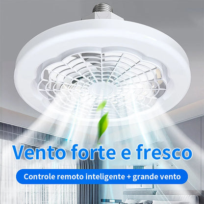 Lampada c/ mini ventilador e controle remoto