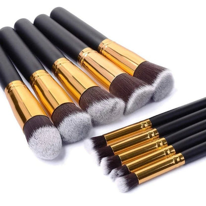 Kit 10 pinceis de maquiagem