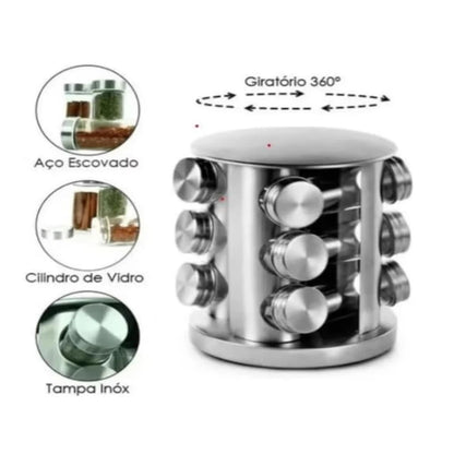 Porta temperos Giratorio Inox