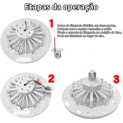 Lampada c/ mini ventilador e controle remoto