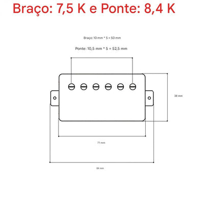 Kit Captdores Epiphone Preto e Cromado
