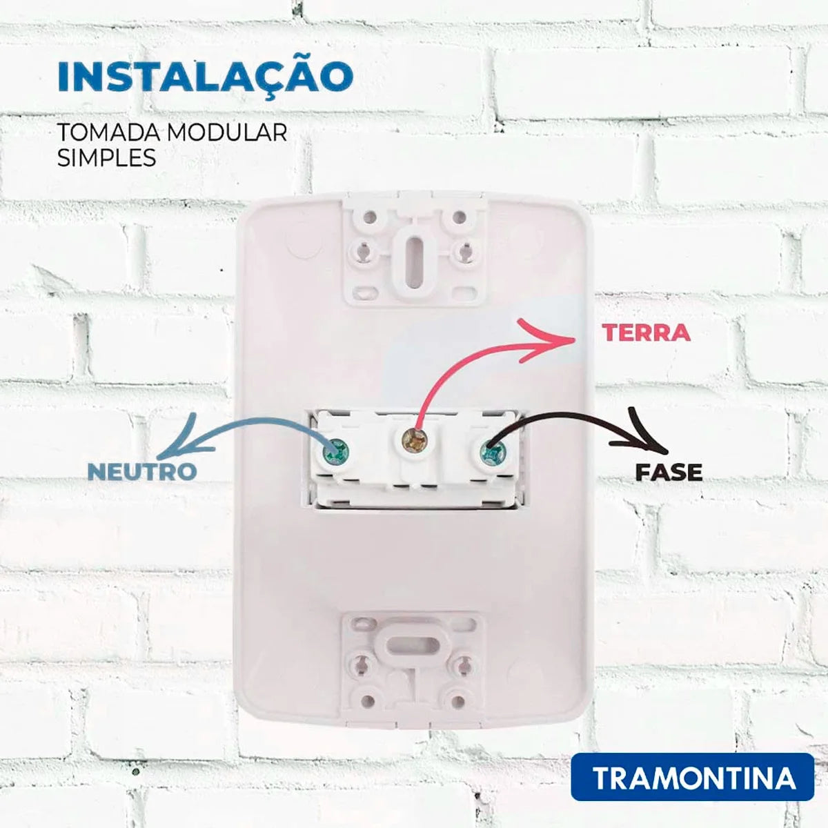 Tomada Tramontina Aria 4x2 2P+T Branca 10A 250V