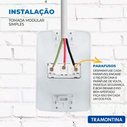 Tomada Tramontina Aria 4x2 2P+T Branca 10A 250V