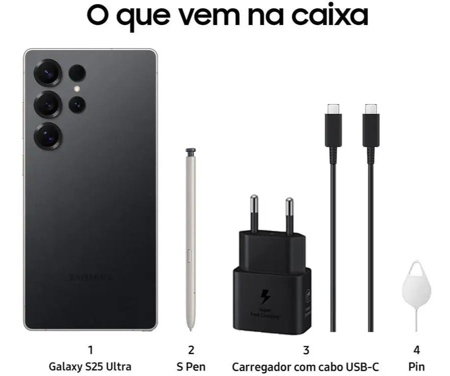 Samsung Galaxy S25 Ultra 256GB Titânio Preto