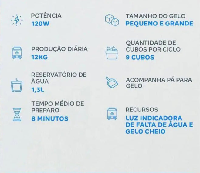 Máquina de Gelo Turbo Ice Premium