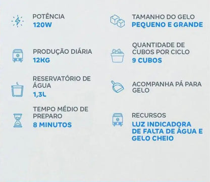 Máquina de Gelo Turbo Ice Premium