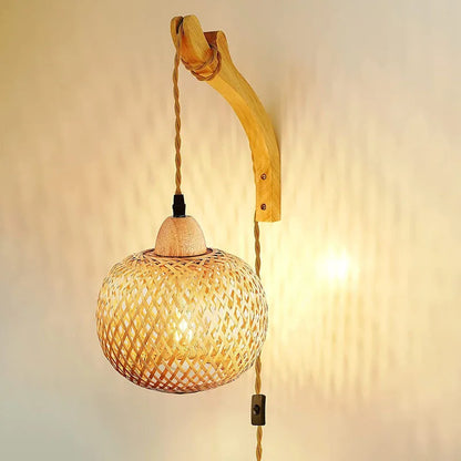 Luminária pendente bambu