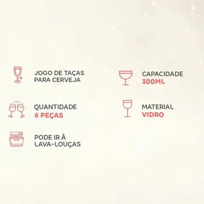 Jogo de 6 taças de cerveja Nadir Floripa