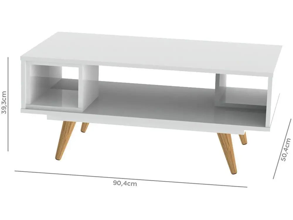 Mesa de Centro de Madeira Pés Palito Retrô