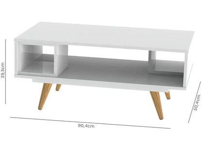 Mesa de Centro de Madeira Pés Palito Retrô