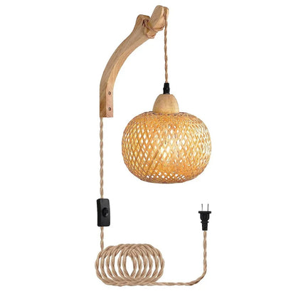 Luminária pendente bambu
